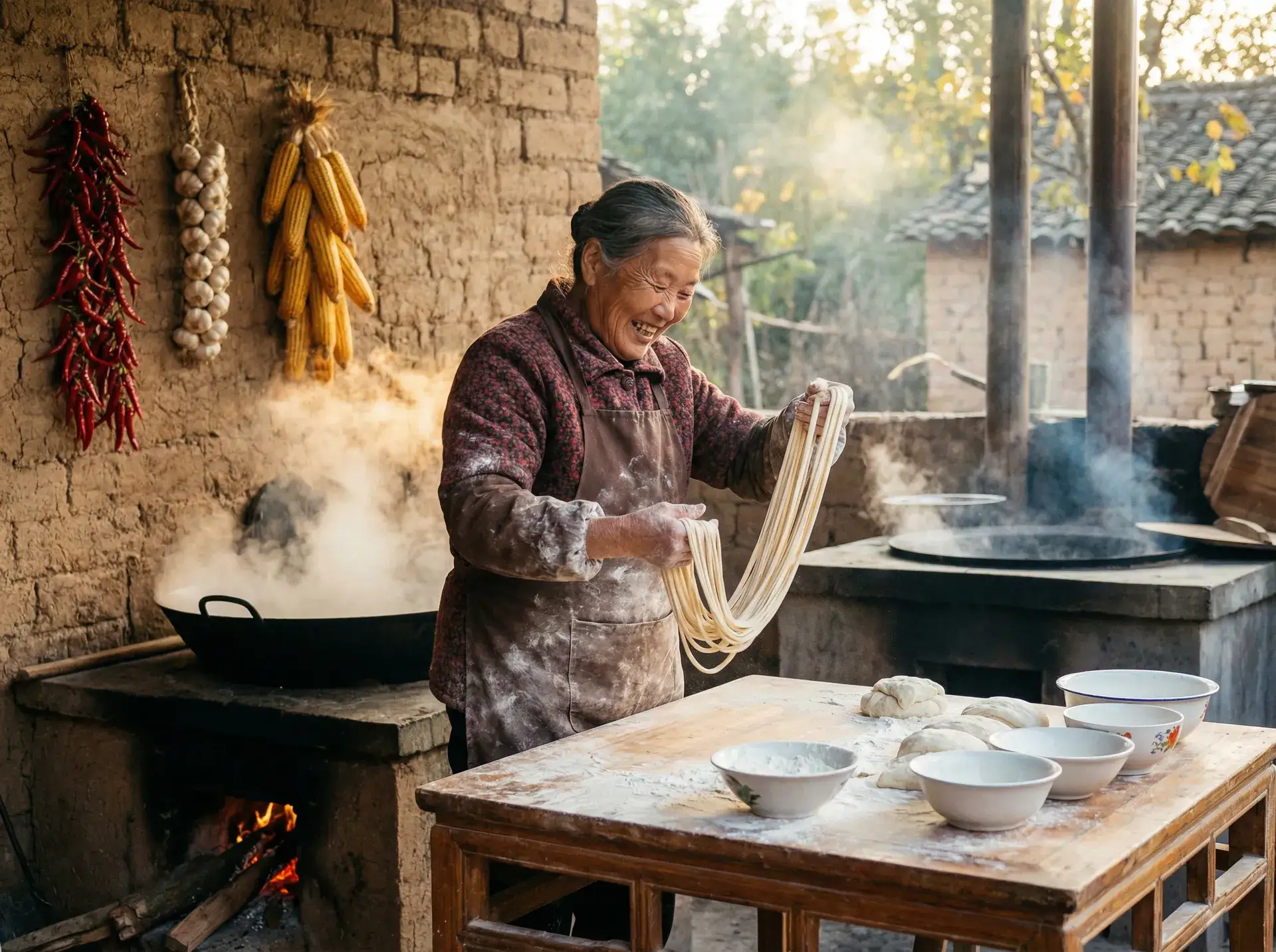 农家大嫂手擀面 - 妄想山海怎么吞噬 乡村美食
